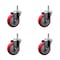 Service Caster 4'' Red Polyurethane Wheel Swivel 7/16'' Grip Ring Stem Caster Set, 4PK SCC-GR20S414-PPUB-RED-716138-4 - alternate 1